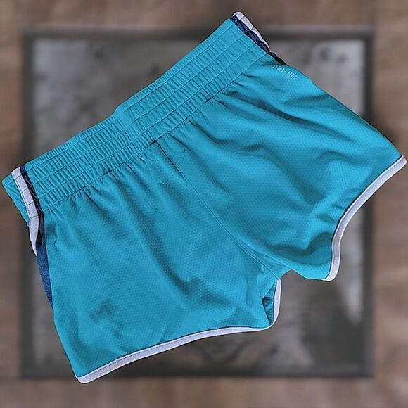 Nike Dri-Fit turquoise athletic split shorts size S - Picture 3 of 10